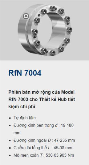 Khớp khóa trục Ringfeder 7004