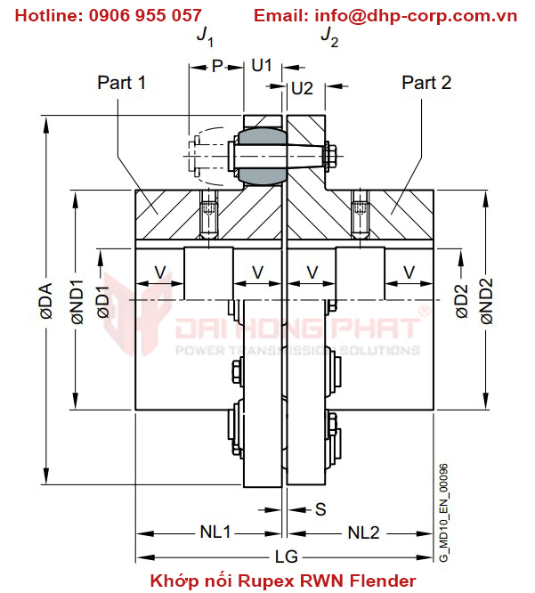 Khớp nối trục Flender Rupex RWN Đại Hồng Phát