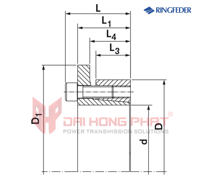 bảng vẽ thiết bị khóa trục côn Ringfeder RfN 7006 đại hồng phát