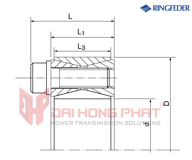 Bảng vẽ Khớp khóa trục Ringfeder RfN 7012