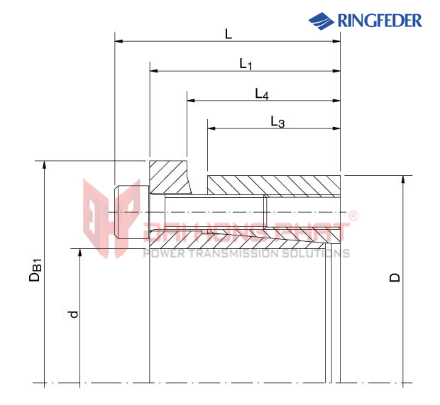 Bảng vẽ khớp khóa trục Ringfeder RfN 7013.1 Đại Hồng Phát