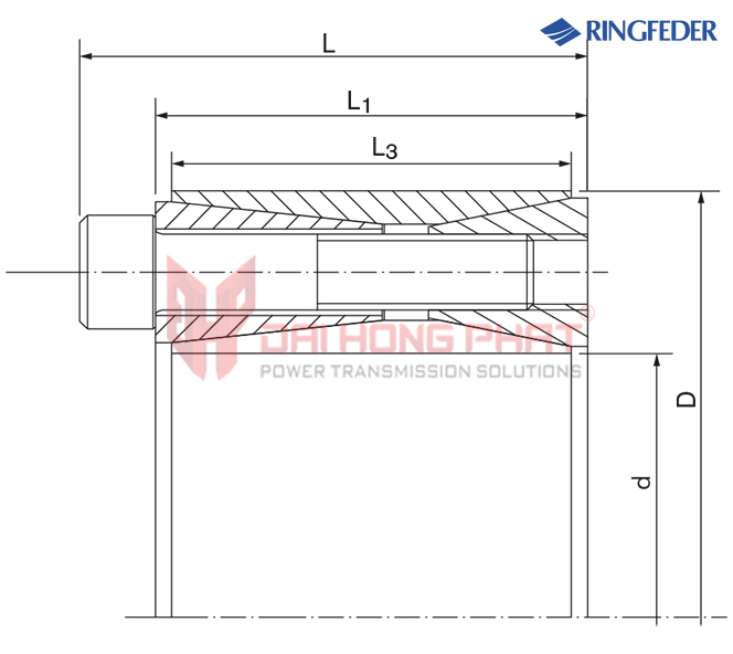 Bảng vẽ khớp khóa trục Ringfeder RfN 7014 Đại Hồng Phát