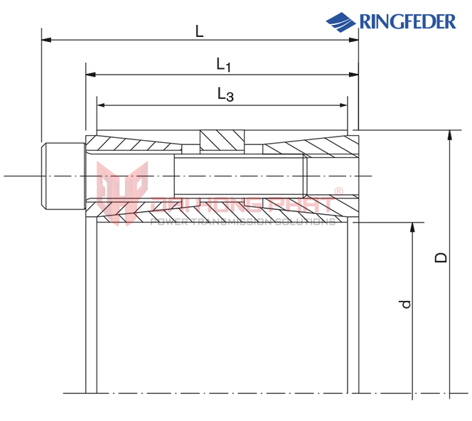 Bảng vẽ khớp khóa trục Ringfeder RfN 7015.1 Đại Hồng Phát