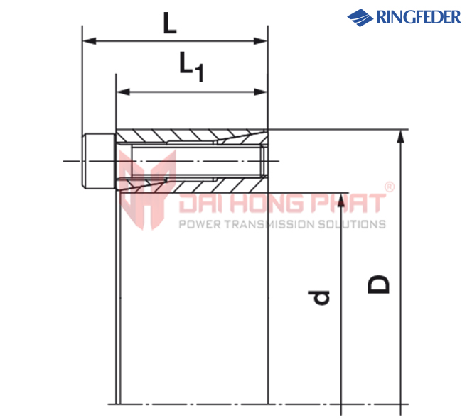 Bảng vẽ thiết bị khóa trục côn ringfeder rfn 7061 Đại hồng phát