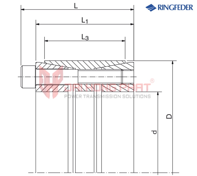 Bảng vẽ khớp khóa trục Ringfeder RfN 7515 Đại Hồng Phát