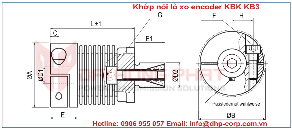 Khớp nối lò xo encoder KBK KB3