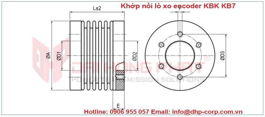 Khớp nối lò xo encoder KBK KB7 Đại Hồng Phát