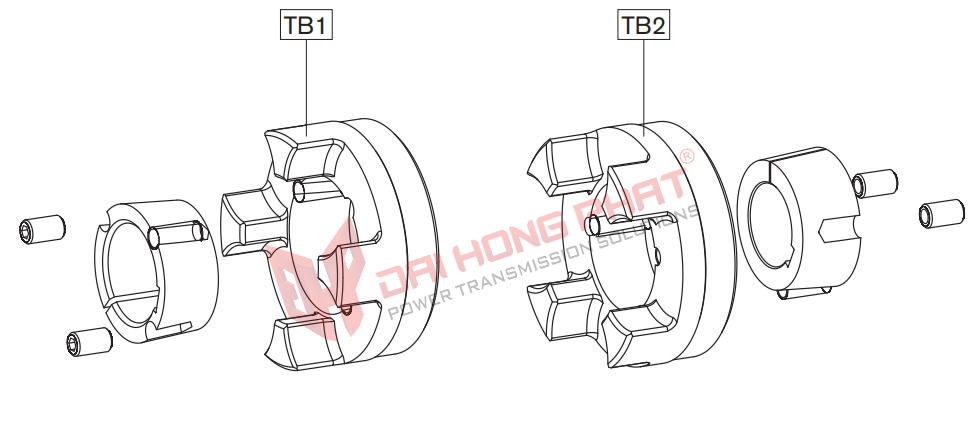 Khớp nối trục Rotex có ống kẹp côn KTR