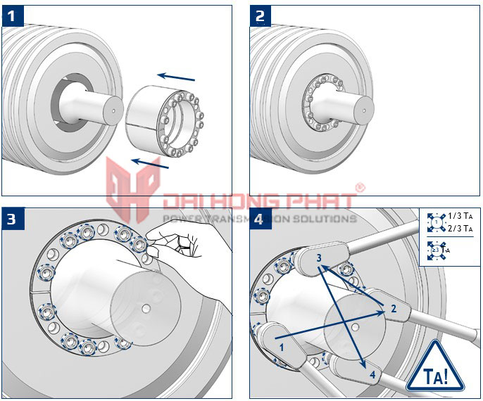 Lắp đặt khớp khóa trục Ringfeder RfN 7005