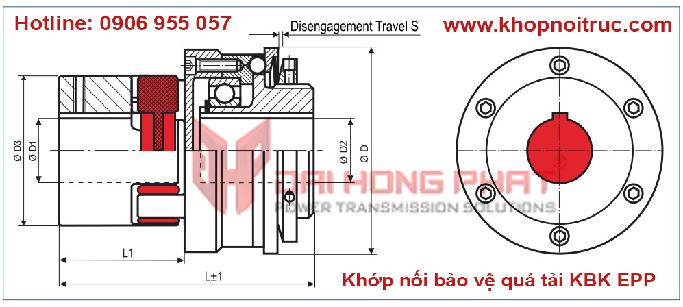 Khớp nối bảo vệ quá tải Safety Coupling Torque Limited KBK EPP Đại Hồng Phát 