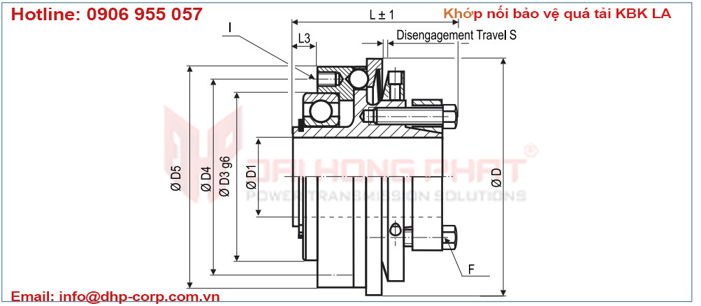 Khớp nối bảo vệ quá tải Safety Coupling Torque Limited KBK LA Đại Hồng Phát 