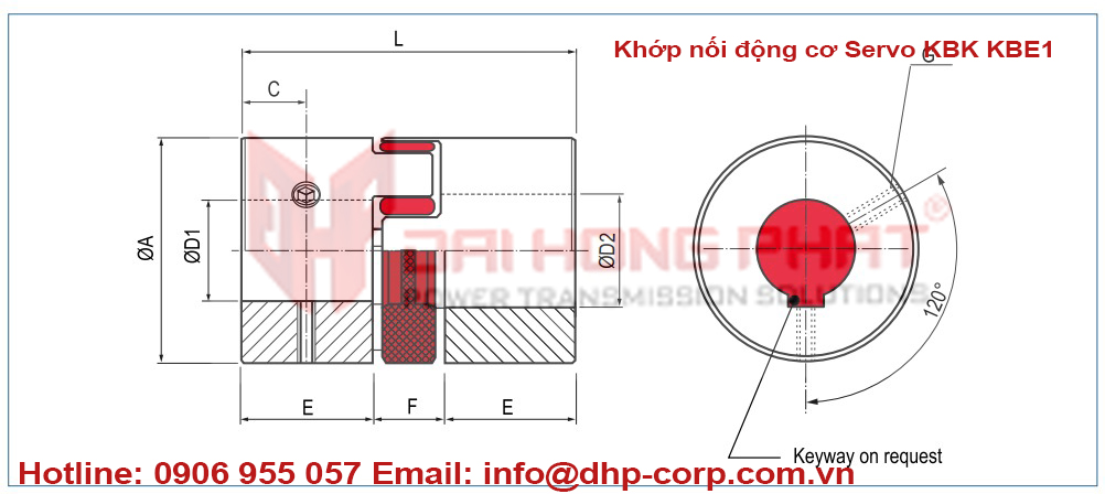 Khớp nối động cơ Servo Insert Coupling KBK KBE1