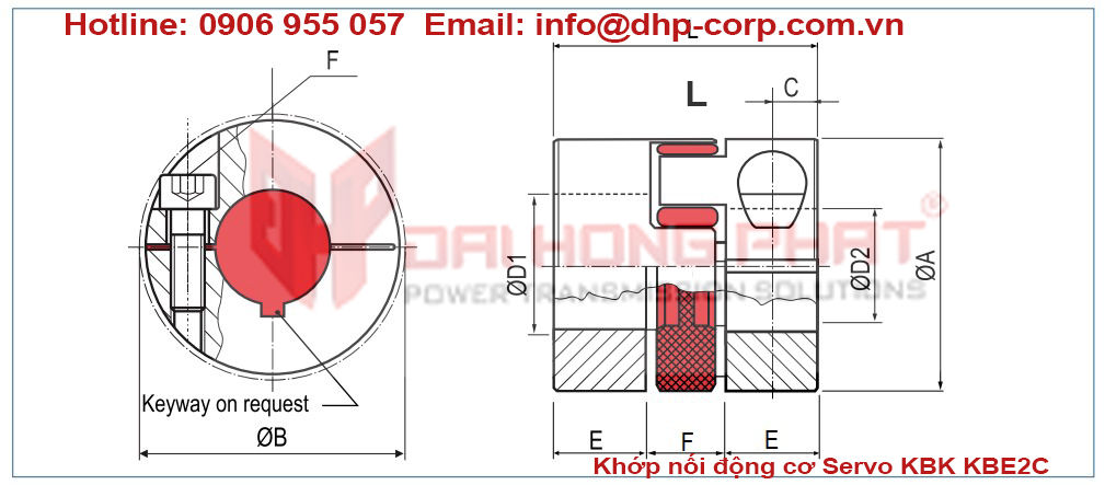 Khớp nối động cơ Servo Insert Coupling KBK KBE2C