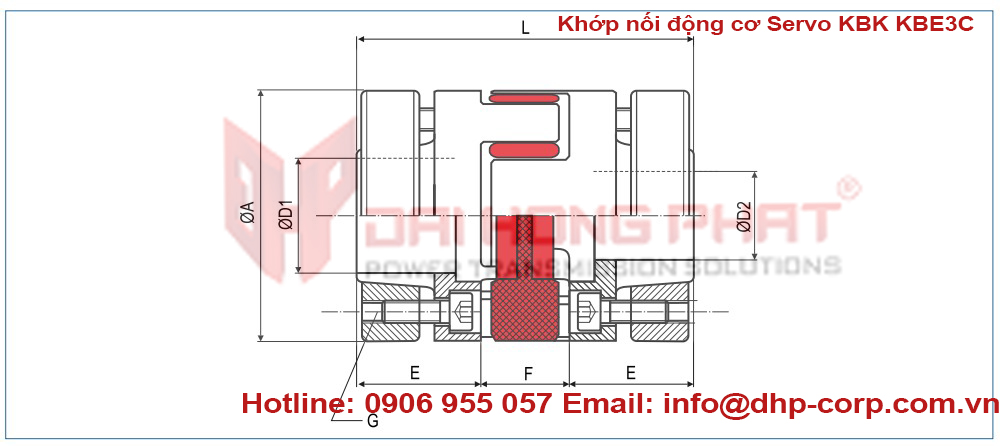 Khớp nối động cơ Servo Insert Coupling KBK KBE3C