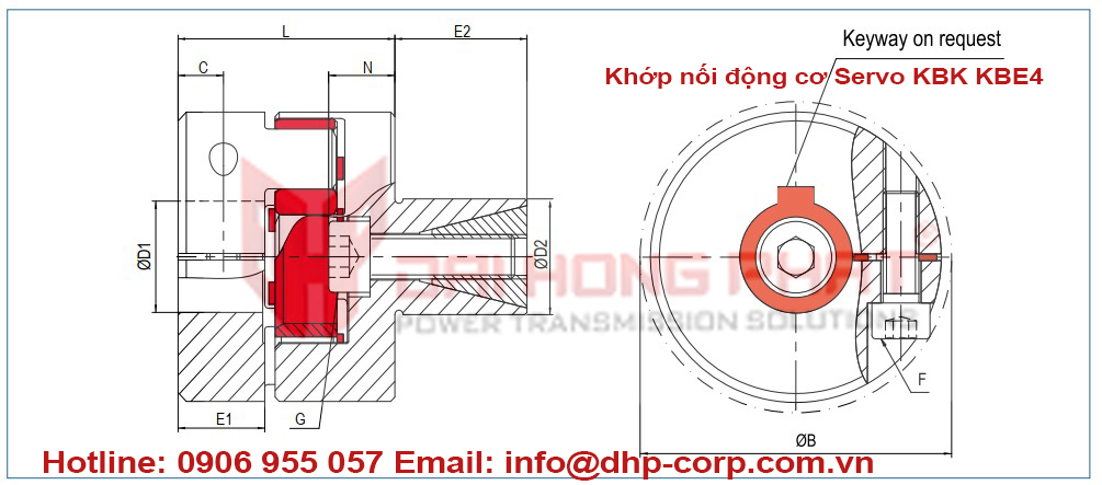 Khớp nối động cơ servo insert coupling KBK KBE4