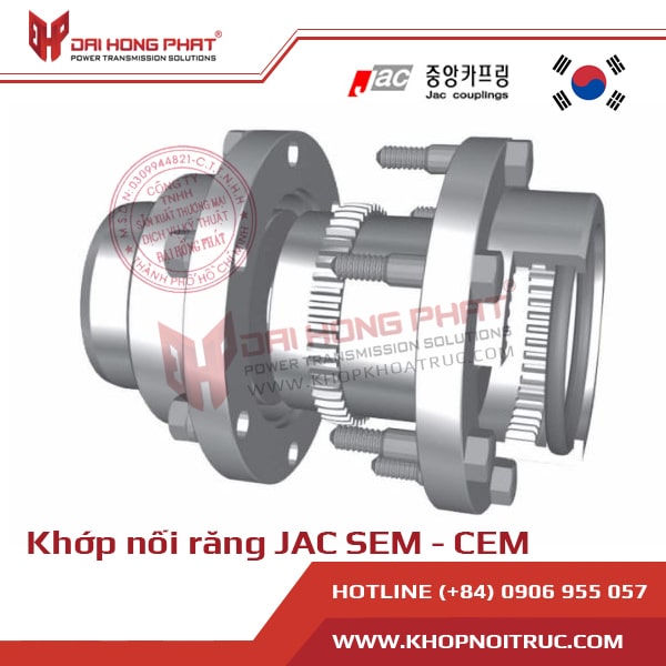 Khớp nối răng vỏ thép JAC Coupling SEM CEM