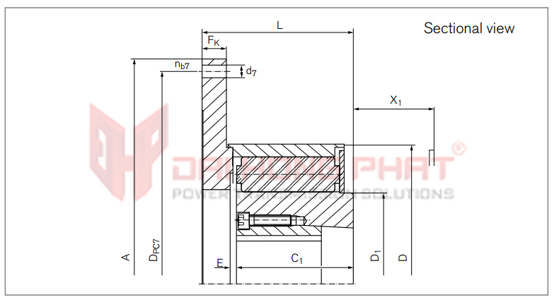 Khớp nối trục Ringfeder TNR 2425.1 Đại Hồng Phát - bản vẽ kỹ thuật