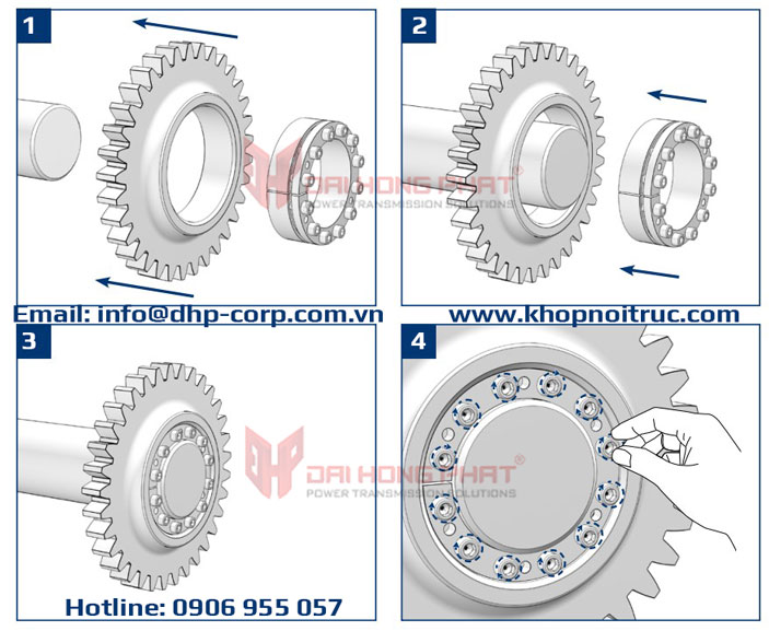 Lắp đặt khớp khóa trục Ringfeder RfN 7003