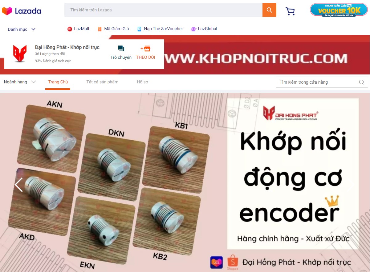 Khớp nối trục Đại Hồng Phát trên sàn thương mại điện tử lazada